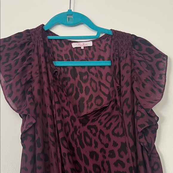 Parker Plum and Black Leopard-Print Mini Dress - Picture 4 of 14